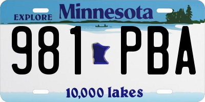 MN license plate 981PBA