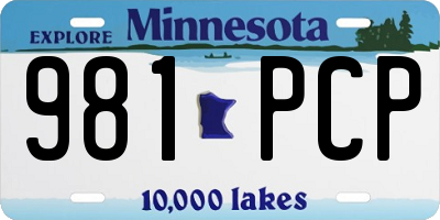 MN license plate 981PCP