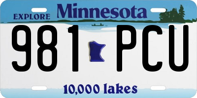 MN license plate 981PCU