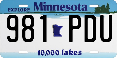 MN license plate 981PDU
