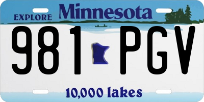 MN license plate 981PGV