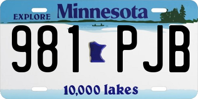 MN license plate 981PJB