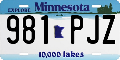 MN license plate 981PJZ