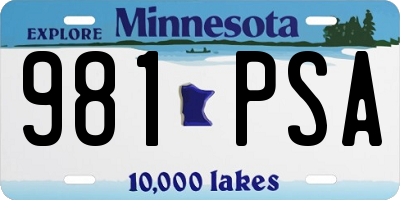 MN license plate 981PSA