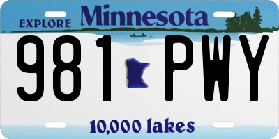 MN license plate 981PWY