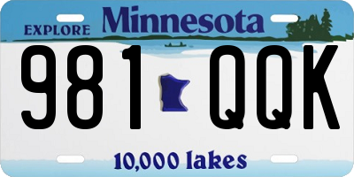 MN license plate 981QQK