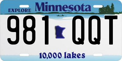 MN license plate 981QQT