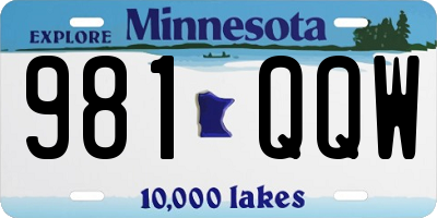 MN license plate 981QQW