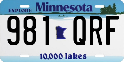 MN license plate 981QRF