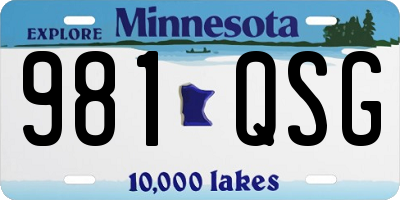 MN license plate 981QSG
