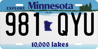 MN license plate 981QYU