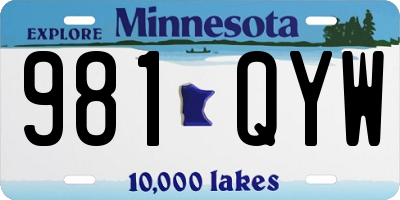 MN license plate 981QYW