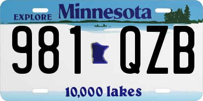 MN license plate 981QZB