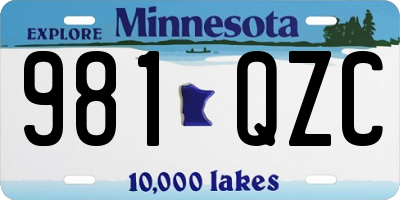 MN license plate 981QZC