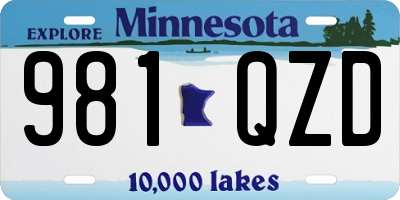 MN license plate 981QZD