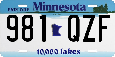 MN license plate 981QZF