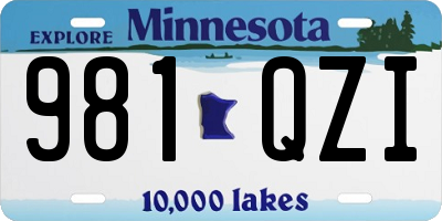 MN license plate 981QZI