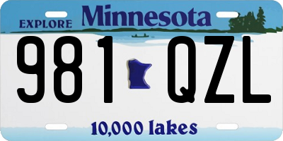 MN license plate 981QZL