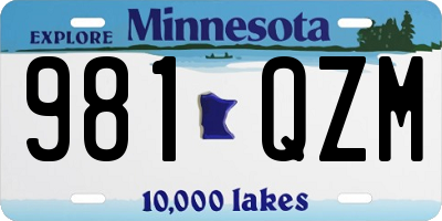MN license plate 981QZM