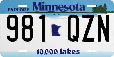 MN license plate 981QZN