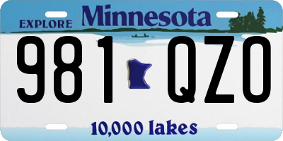 MN license plate 981QZO