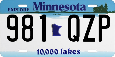 MN license plate 981QZP