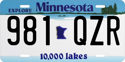 MN license plate 981QZR