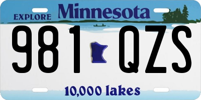 MN license plate 981QZS
