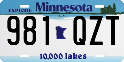 MN license plate 981QZT