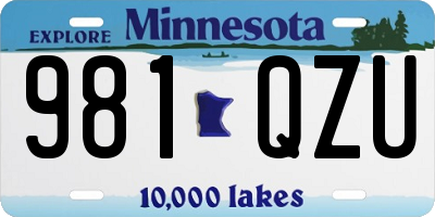 MN license plate 981QZU