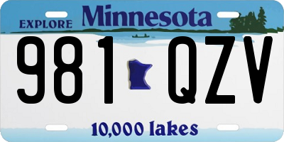 MN license plate 981QZV