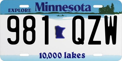 MN license plate 981QZW