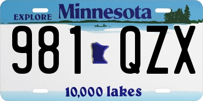 MN license plate 981QZX