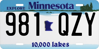 MN license plate 981QZY