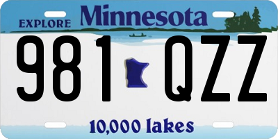 MN license plate 981QZZ