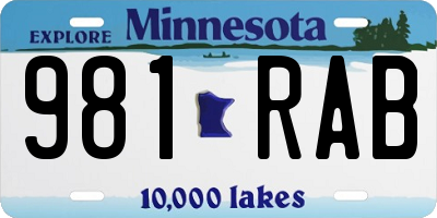MN license plate 981RAB