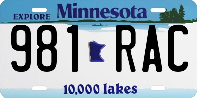 MN license plate 981RAC