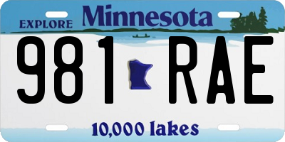 MN license plate 981RAE