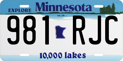 MN license plate 981RJC