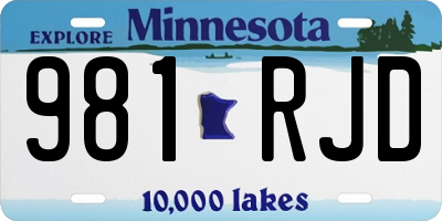 MN license plate 981RJD