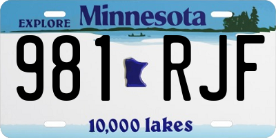 MN license plate 981RJF