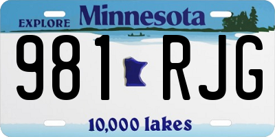 MN license plate 981RJG