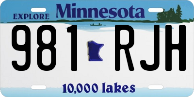 MN license plate 981RJH