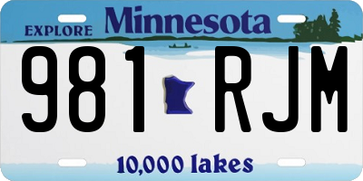 MN license plate 981RJM