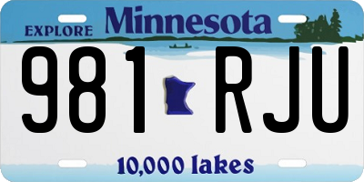 MN license plate 981RJU
