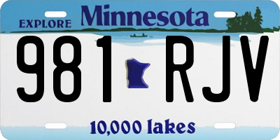 MN license plate 981RJV