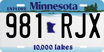MN license plate 981RJX