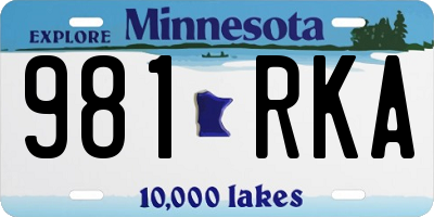 MN license plate 981RKA