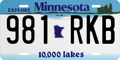 MN license plate 981RKB
