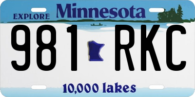 MN license plate 981RKC
